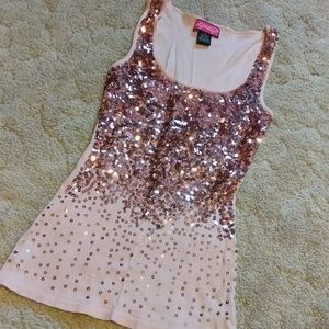 Pink sequin tank top